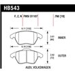 HAWK HB543G.760 brake pad set - DTC-60 type (19 mm)