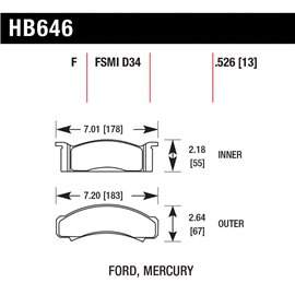 HAWK HB646F.526 brake pad set - HPS type
