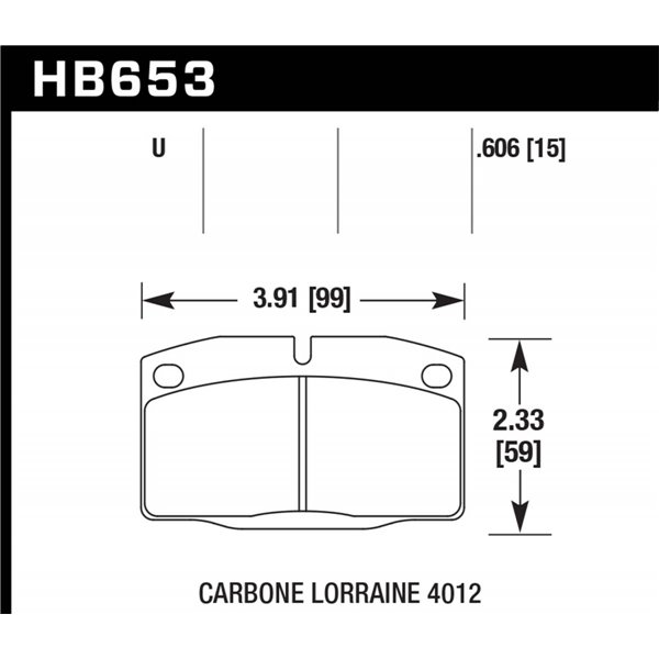 HAWK HB653U.606 brake pad set - DTC-70 type (15 mm)