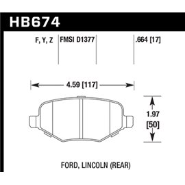 HAWK HB674Y.664 brake pad set - LTS type