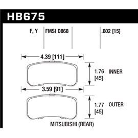 HAWK HB675F.602 brake pad set - HPS type