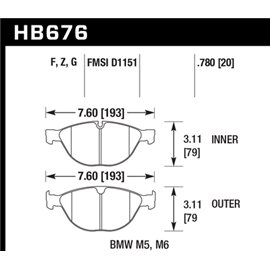 HAWK HB676F.780 brake pad set - HPS type