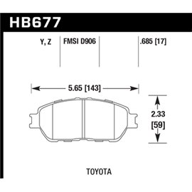HAWK HB677Y.685 brake pad set - LTS type