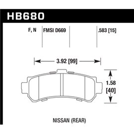 HAWK HB680N.583 brake pad set - HP Plus type