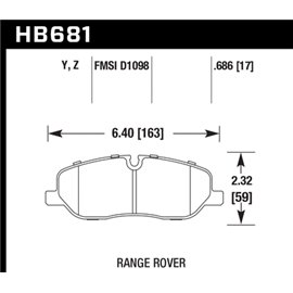 HAWK HB681Y.686 brake pad set - LTS type