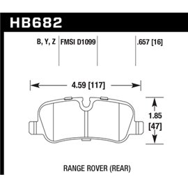 HAWK HB682Y.657 brake pad set - LTS type