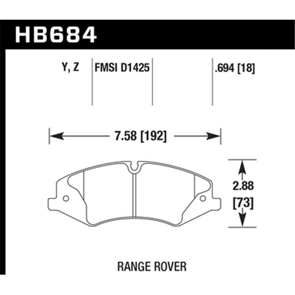 HAWK HB684Y.694 brake pad set - LTS type