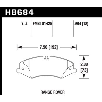 HAWK HB684Z.694 brake pad set - Perf. Ceramic type