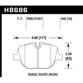 HAWK HB686Z.645 brake pad set - Perf. Ceramic type