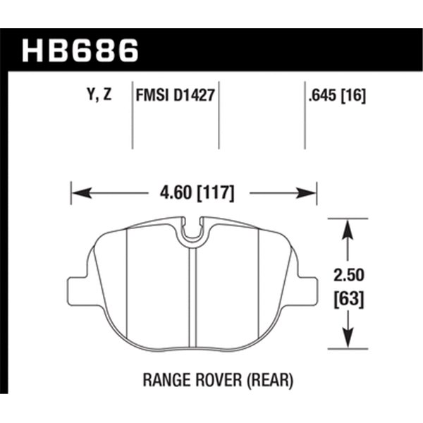 HAWK HB686Y.645 brake pad set - LTS type