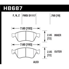 HAWK HB687F.750 brake pad set - HPS type
