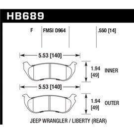 HAWK HB689F.550 brake pad set - HPS type
