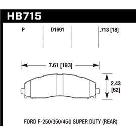 HAWK HB715P.713 brake pad set - Super Duty type