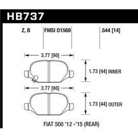 HAWK HB737B.544 brake pad set - HPS 5.0 type