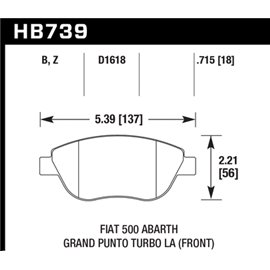 HAWK HB739B.715 brake pad set - HPS 5.0 type