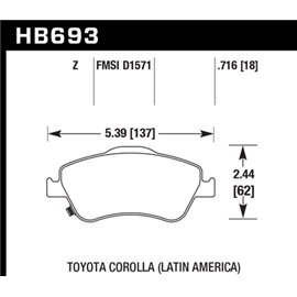 HAWK HB693Z.716 brake pad set - Perf. Ceramic type