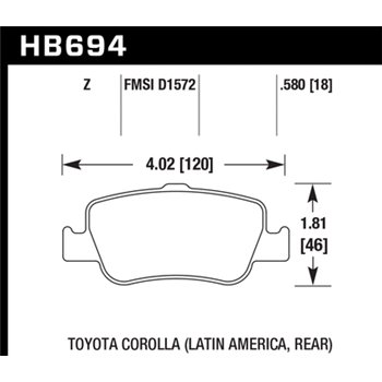 HAWK HB694Z.580 brake pad set - Perf. Ceramic type