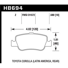 HAWK HB694Z.580 brake pad set - Perf. Ceramic type