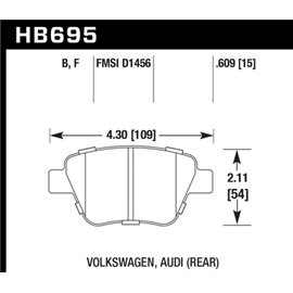 HAWK HB695B.609 brake pad set - HPS 5.0 type