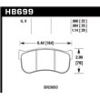 HAWK HB699V.866 brake pad set - DTC-50