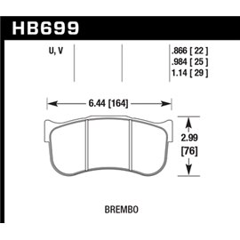 HAWK HB699U1.14 brake pad set - DTC-70 (29 mm) type