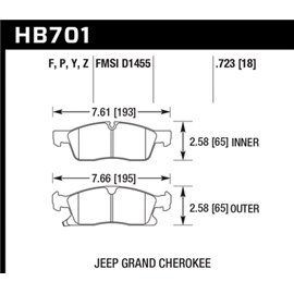 HAWK HB701Z.723 brake pad set - Perf. Ceramic type