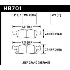 HAWK HB701P.723 brake pad set - Super Duty type