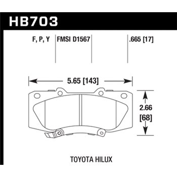 HAWK HB703P.665 brake pad set - SuperDuty type