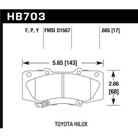 HAWK HB703Y.665 brake pad set - LTS type