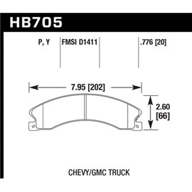 HAWK HB705Y.776 brake pad set - LTS type