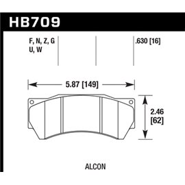 HAWK HB709U.630 brake pad set - DTC-70 type (16 mm)