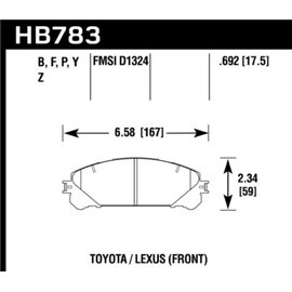 HAWK HB783B.692 brake pad sets HPS 5.0