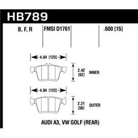 HAWK HB789B.600 brake pad sets HPS 5.0