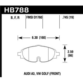 HAWK HB788B.745 brake pad sets HPS 5.0