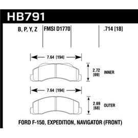 HAWK HB791Z.714 brake pad sets PC