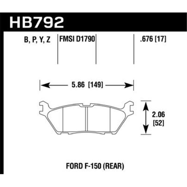 HAWK HB792Z.676 brake pad sets Performance Ceramic