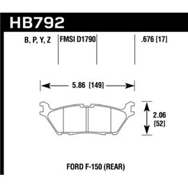 HAWK HB792P.676 brake pad sets Super Duty