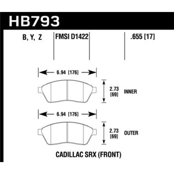 HAWK HB793Y.655 brake pad sets LTS