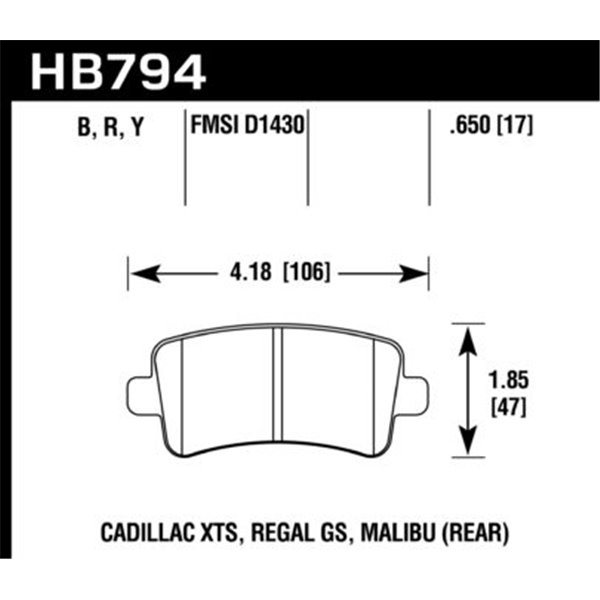 HAWK HB794B.650 brake pad sets HPS 5.0