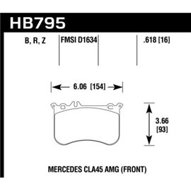 HAWK HB795Z.618 brake pad sets PC