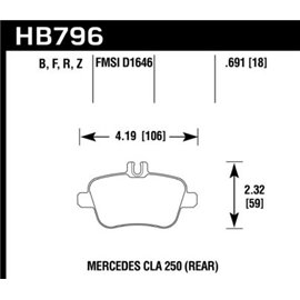 HAWK HB796Z.691 brake pad sets PC