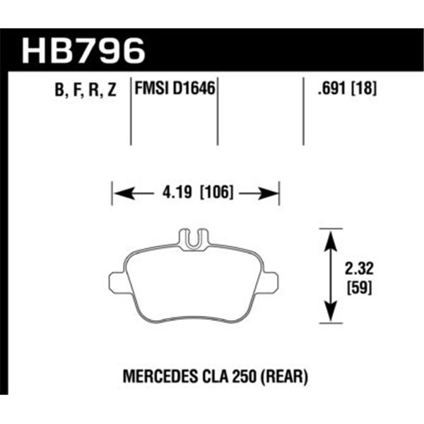 HAWK HB796Z.691 brake pad sets PC