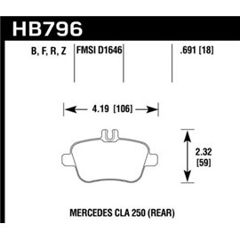 HAWK HB796B.691 brake pad sets HPS 5.0