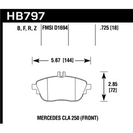 HAWK HB797B.725 brake pad sets HPS 5.0