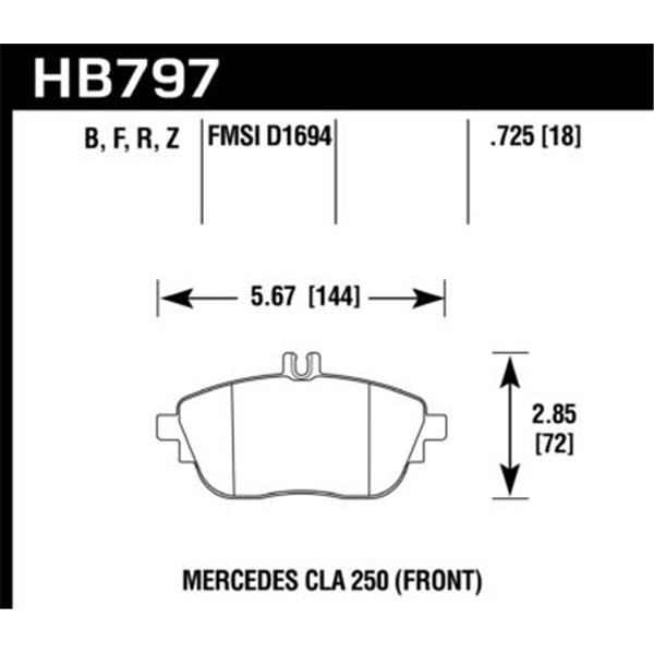 HAWK HB797R.725 brake pad sets Street/Race