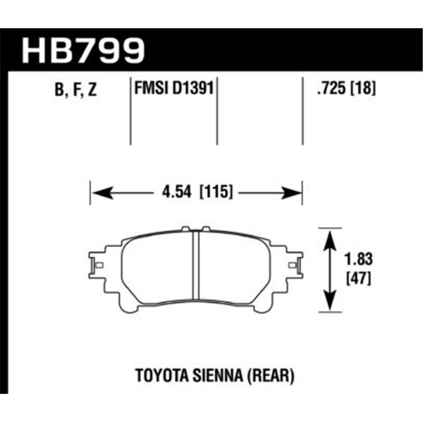 HAWK HB799Z.597 brake pad sets PC