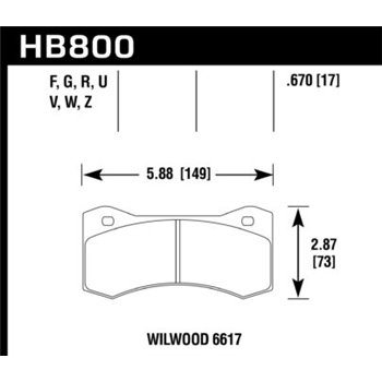HAWK HB800V.670 brake pad sets DTC-50