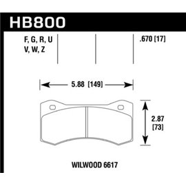 HAWK HB800V.670 brake pad sets DTC-50