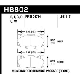 HAWK HB802G.661 brake pad sets DTC-60