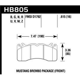 HAWK HB805G.615 brake pad sets DTC-60